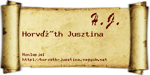Horváth Jusztina névjegykártya
