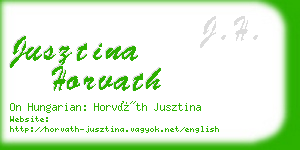 jusztina horvath business card